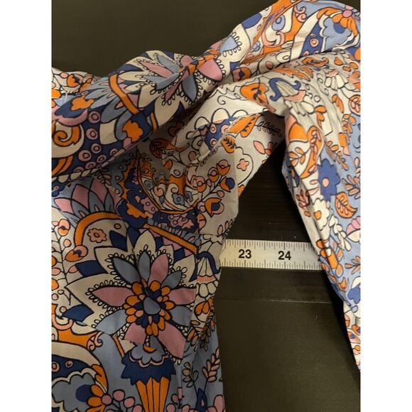 Talbots Womens Top 1X Floral Button Up Long Sleeve Lightweight Hippie Artsy Boho - Picture 5 of 7